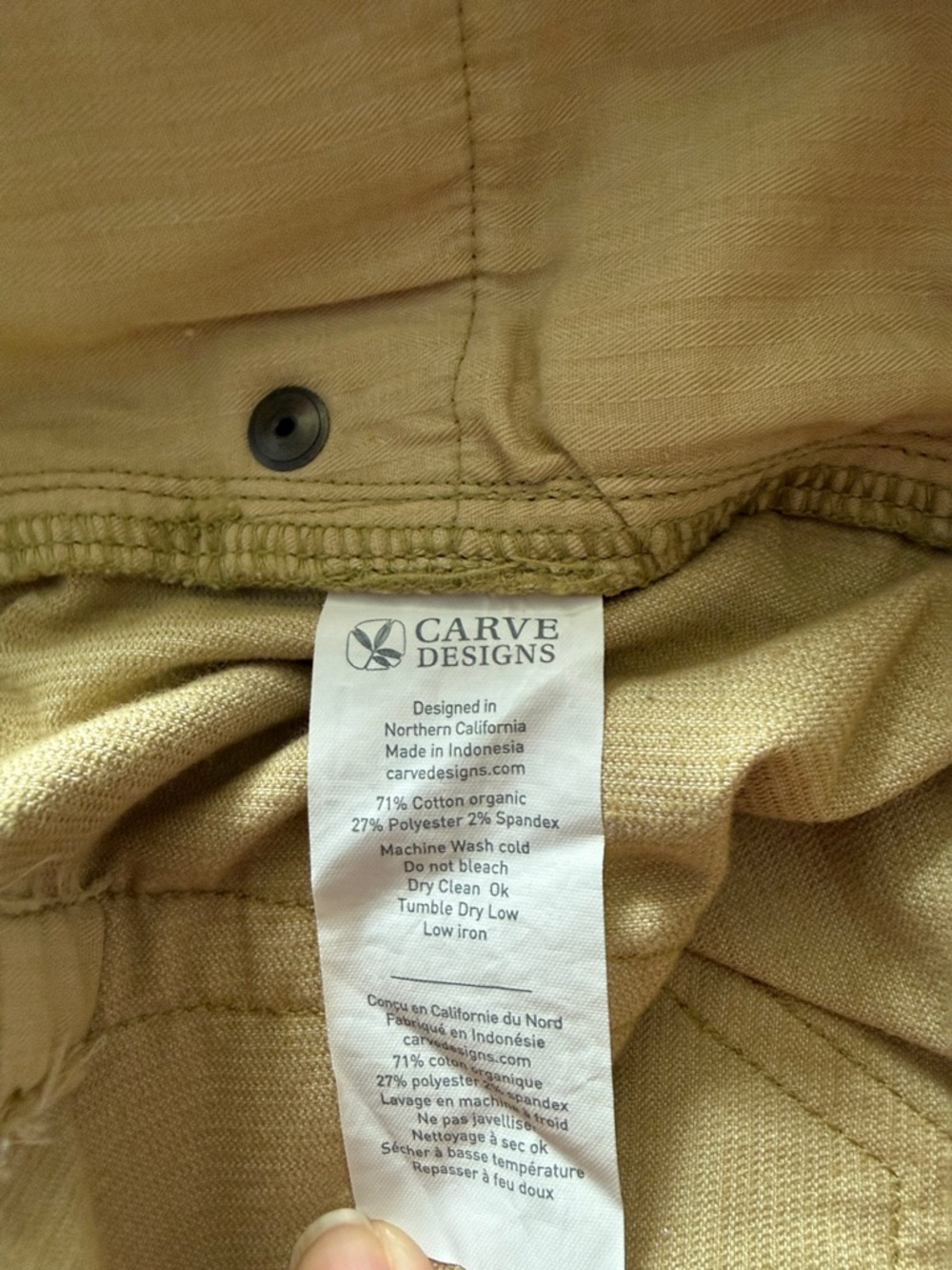 Carve Designs Olive Green Corduroy Waistband Shorts - Picture 7 of 7